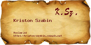 Kriston Szabin névjegykártya